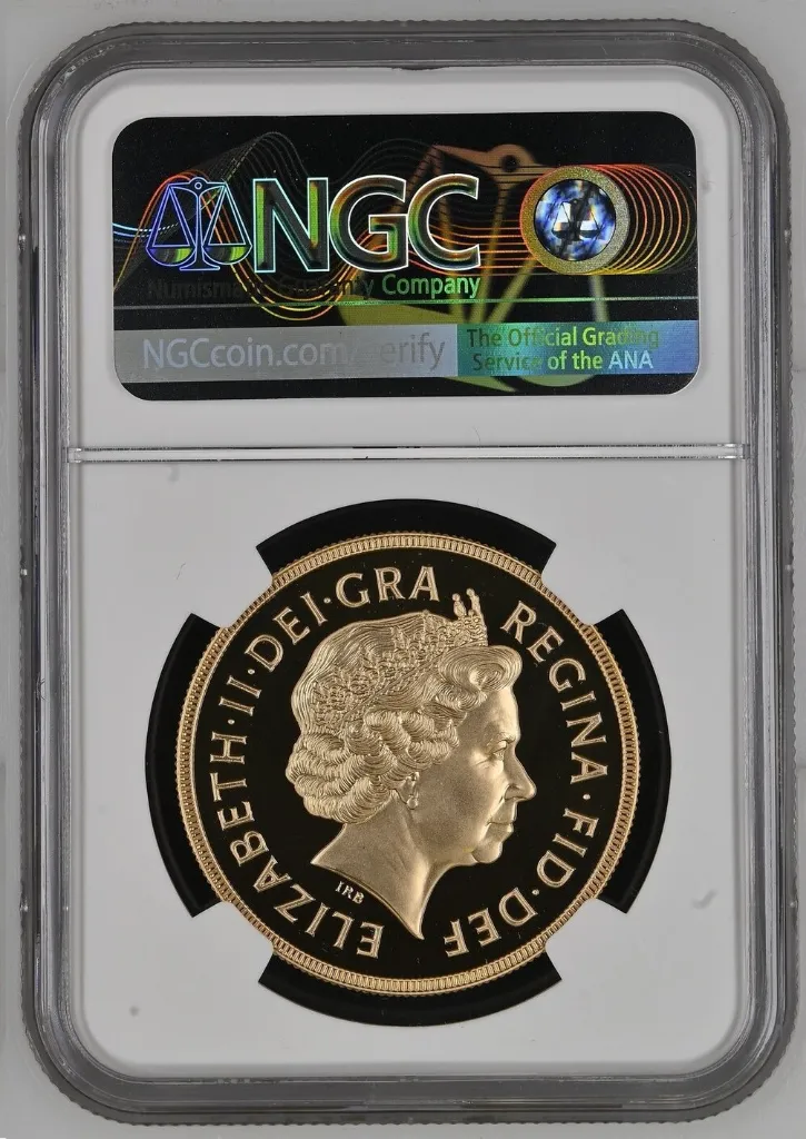 G.Britain 5SOV 2000 Gold Proof £5 Sovereign - Millennium Year - NGC PF70 Ultra Cameo NGC PF 70 ULTRA CAMEO - achterkant.webp