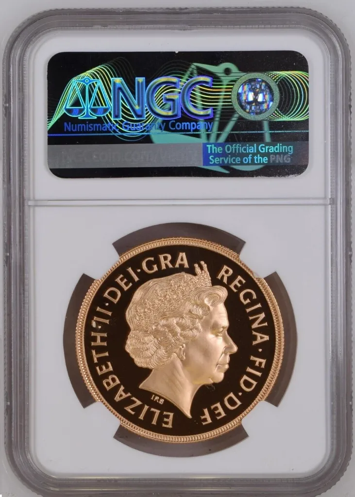 G.BRITAIN 5SOV 1998 Gold Proof £5 Sovereign - First Ian Rank-Broadley Portrait - NGC PF70 UC NGC PF 70 ULTRA CAMEO - achterkant.webp