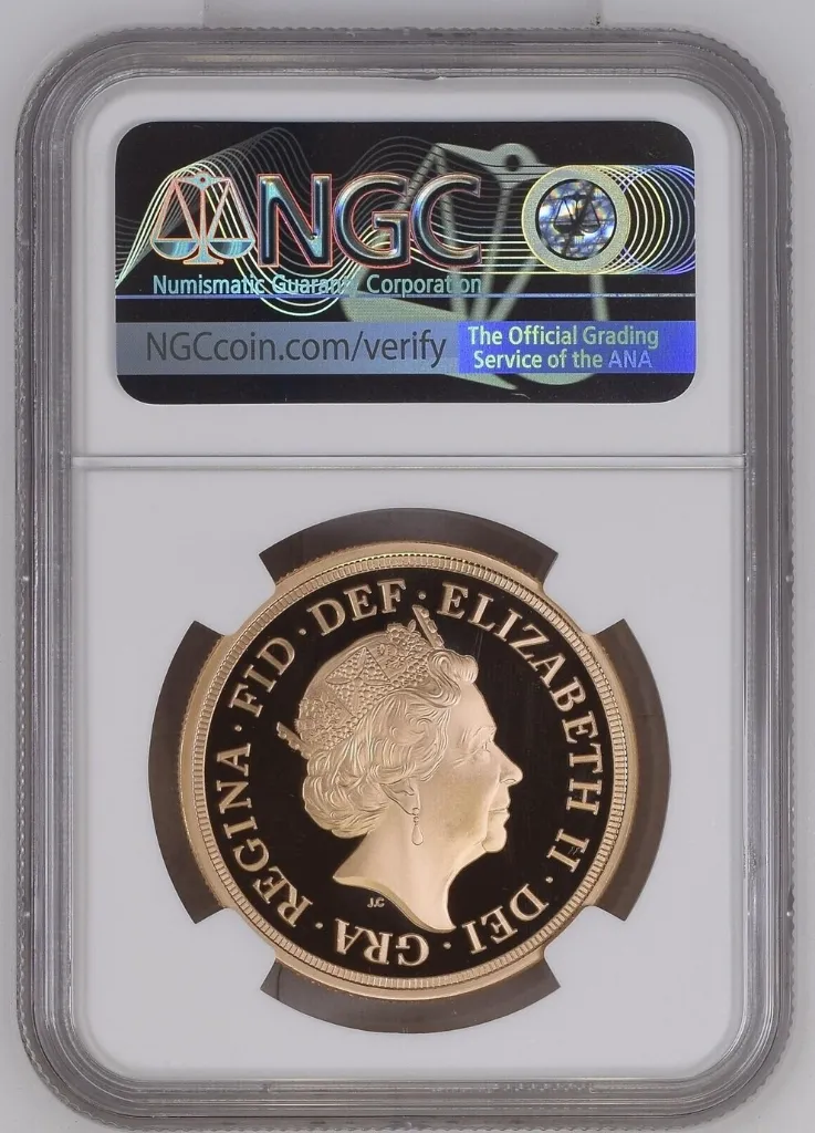 G.Britain 5SOV 2022 Platinum Jubilee Gold 5 Sovereign - NGC PF70 Ultra Cameo - FIRST RELEASES NGC PF 70 ULTRA CAMEO - achterkant.webp