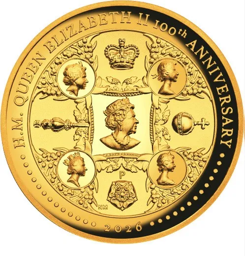 Australia 2026 Queen Elizabeth II's 100 Birthday coin 1/4 oz gold proof