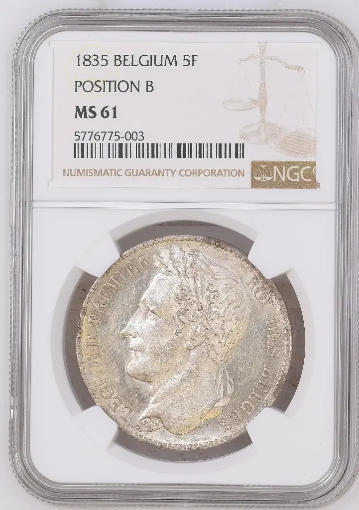 1835 5 Frank Leopold I Positie B 