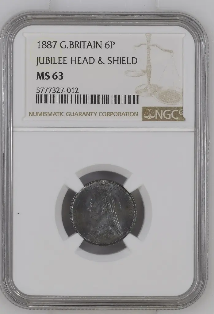 1887 G.BRITAIN JUBILEE HEAD & SHIELD 6P