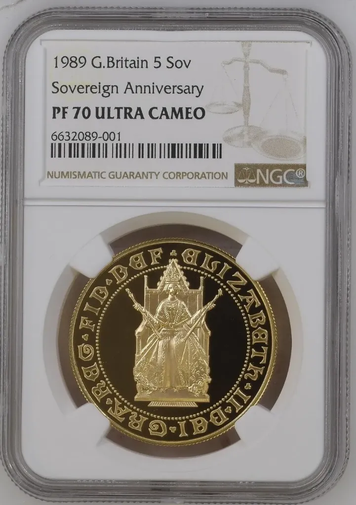 G.Britain 5SOV 1989 Gold 5 Sovereign - 500th Anniversary - NGC PF70 Ultra Cameo NGC PF 70 ULTRA CAMEO
