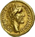 ROMAN EMPIRE AV Aureus Antoninus Pius,AD 138-161 Antoninus Pius Gold Aureus – Victory Reverse – NGC Ch VF NGC Ch VF Strike: 4/5 Surface: 2/5